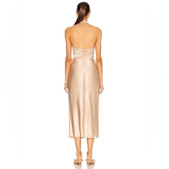 Nicholas Silk Halter Midi Dress NWT - Picture 3 of 9